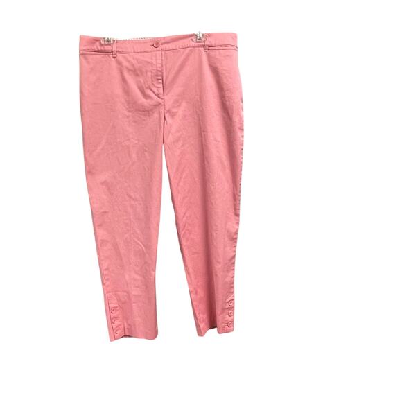 Talbots Perfect Crop Womens Pink Pants Size 14 Trouser Casual Stretch Coastal - Picture 1 of 5
